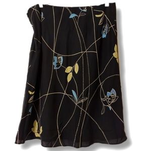 100% Silk A-line Ann Taylor Loft Skirt Size 12